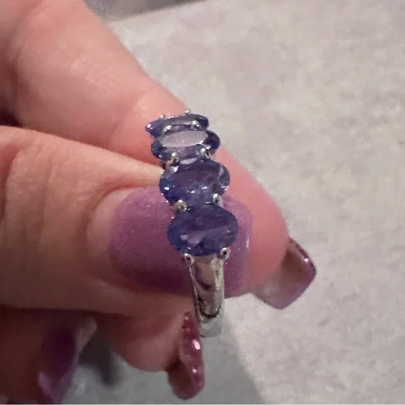 Tanzanite & Sterling Silver Ring Size 7 - Picture 5 of 12